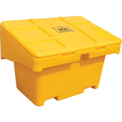 Contenants pour sel & sable SOS, Avec Moraillon, 42" x 29" x 30", 11 pi³, Jaune We Share Industrial Supply