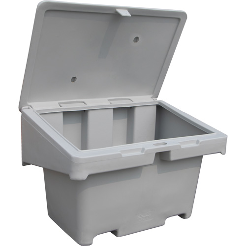 Contenants pour sel & sable SOS, Avec Moraillon, 42" x 29" x 30", 11 pi³, Gris We Share Industrial Supply