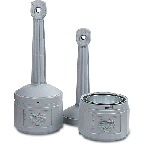 Smokers Cease-Fire&reg; Cigarette Butt Receptacle, Free-Standing, Plastic, 4 US gal. Capacity, 38-1/2" Height We Share Industrial Supply