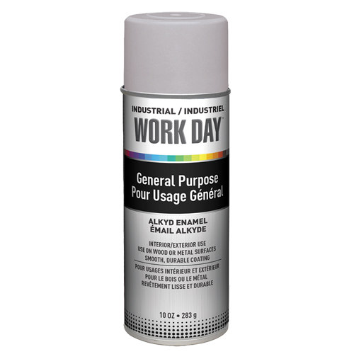 Peinture industrielle Work Day, Gris, Tr&egrave;s mat, 10 oz, Canette a&eacute;rosol We Share Industrial Supply