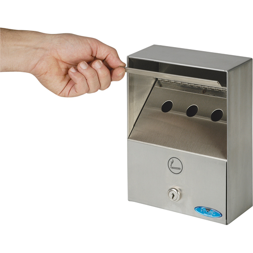 Smoking Receptacles, Wall-Mount, Stainless Steel, 1 Litres Capacity, 9" Height We Share Industrial Supply