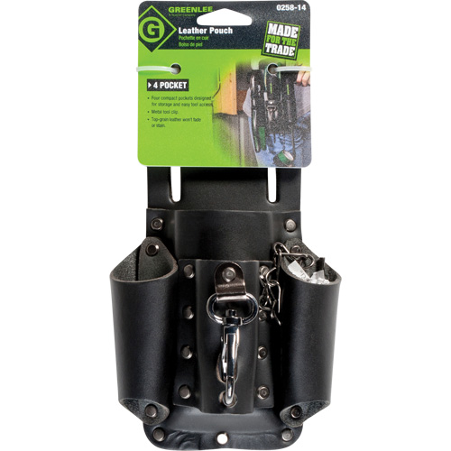 Poche pour ceinture porte-outils, Porte-outil multiple, Cuir, 4 Poches We Share Industrial Supply