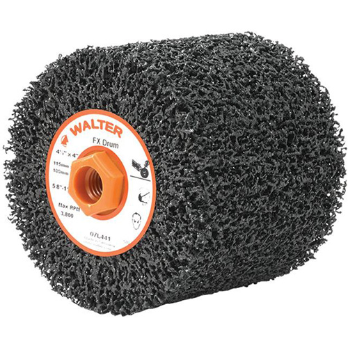 FX Reversible Drum, 4-1/2" Dia., 4" W, 5/8"-11 Arbor, Coarse Grit We Share Industrial Supply