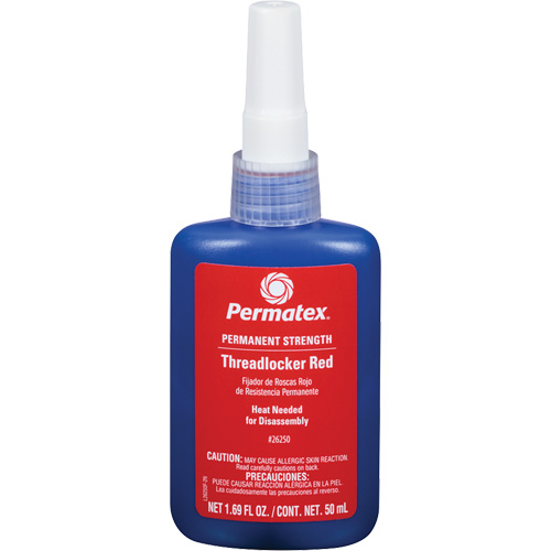 Adh&eacute;sif frein-filet, Rouge, &eacute;lev&eacute;, 50 ml, Bouteille We Share Industrial Supply