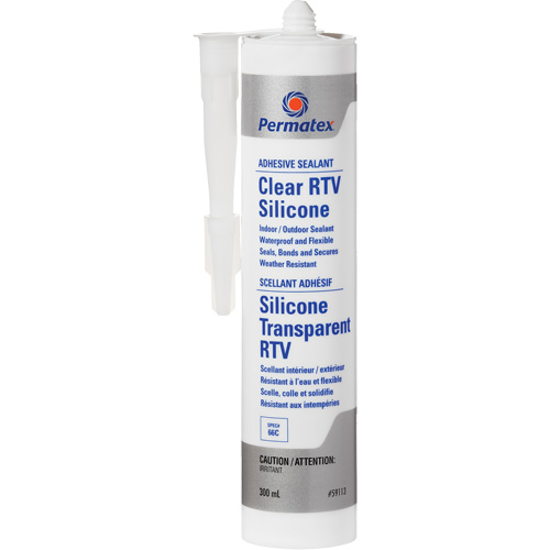 Scellant adh&eacute;sif RTV transparent, 300 ml, Cartouche, Transparent We Share Industrial Supply