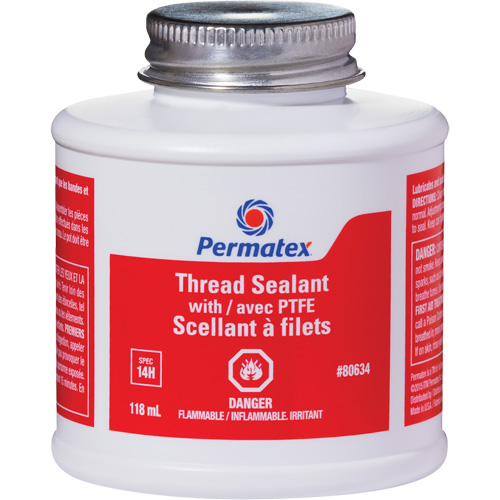 Scellant &agrave; filets avec PTFE, Bouteille &agrave; dessus brosse, 118 ml, -54°C - 150°C/-65°F - 300°F We Share Industrial Supply