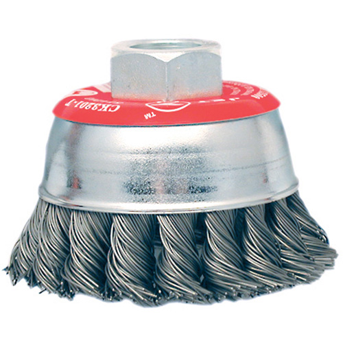 High-Performance Knot Twisted Cup Brush, 3" Dia. x 10mm x 1.25" Arbor We Share Industrial Supply