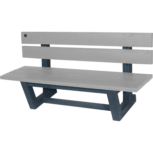 Bancs de parc d'ext&eacute;rieur, Plastique recycl&eacute;, 60" lo x 17" la x 17" h, Gris We Share Industrial Supply