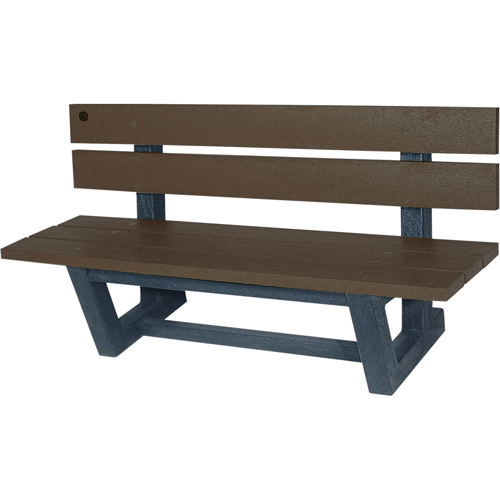 Outdoor Park Benches, Recycled Plastic, 72" L x 23-3/16" W x 29-13/16" H, Umber We Share Industrial Supply