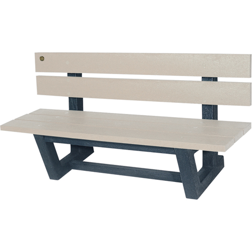 Bancs de parc d'ext&eacute;rieur, Plastique recycl&eacute;, 72" lo x 23-3/16" la x 29-13/16" h, Sable We Share Industrial Supply