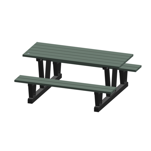 Tables de pique-nique d'ext&eacute;rieur en plastique recycl&eacute;, 72" lo x 60-5/16" la, Gris We Share Industrial Supply