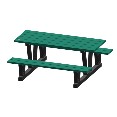 Tables de pique-nique d'ext&eacute;rieur en plastique recycl&eacute;, 72" lo x 60-5/16" la, Vert We Share Industrial Supply