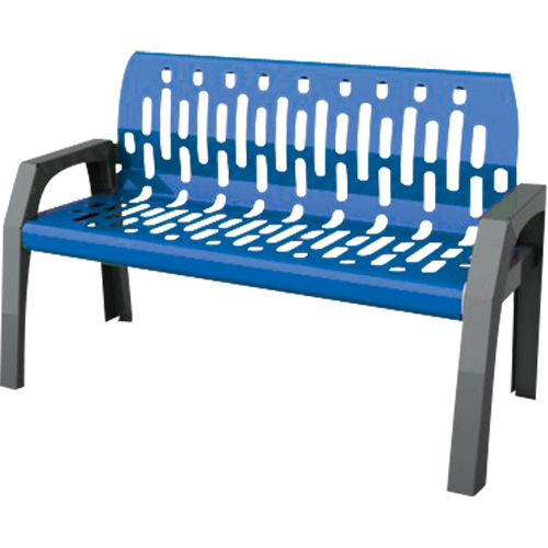 Bancs Stream, Acier, 48" lo x 25" la x 34" h, Bleu We Share Industrial Supply