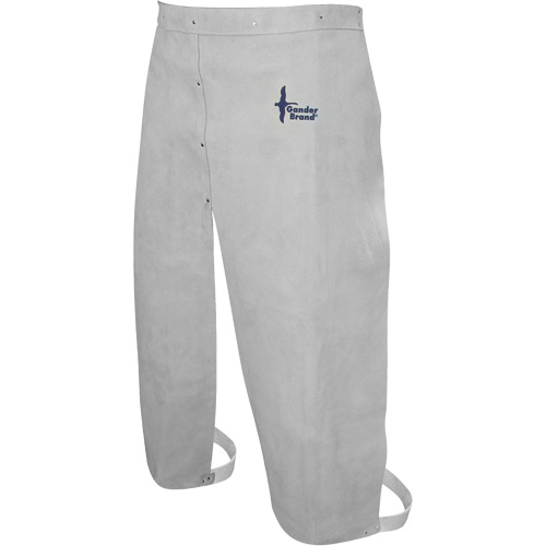 Leather Welding Apron, Split-Leg Waist, 32" L, Pearl Grey We Share Industrial Supply