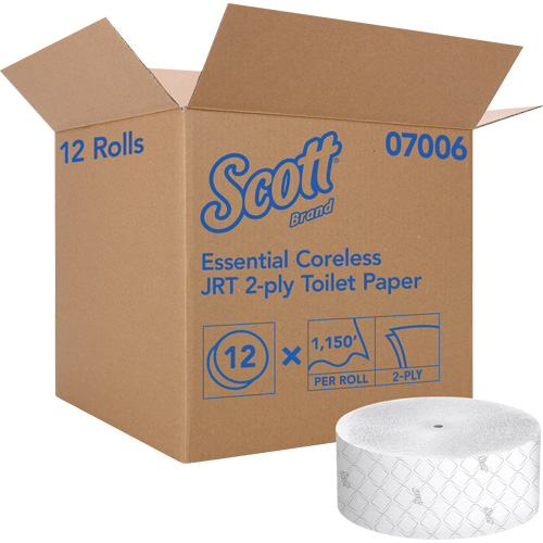 Scott&reg; Essential Toilet Paper, Jumbo/Coreless Roll, 2 Ply, 1150' Length, White We Share Industrial Supply