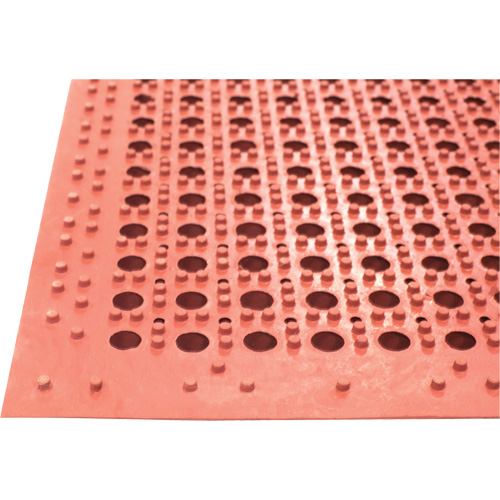 Tapis de s&eacute;rie Competitor, &agrave; fentes, 3' x 5' x 7/8", Orange, Caoutchouc naturel We Share Industrial Supply