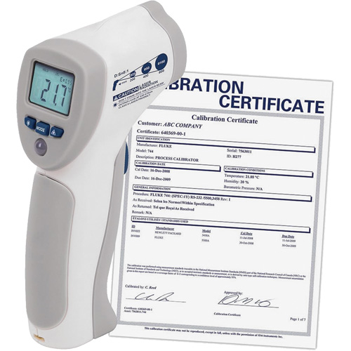 Thermom&egrave;tre &agrave; infrarouge alimentaire avec certificat de calibration, -4°- 392° F ( -20° - 200° C )/-58°- 4° F ( -50° - -20° C ), 8:1, &eacute;missivit&eacute; Fixe We Share Industrial Supply