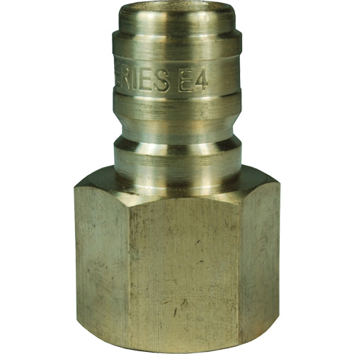 DQC E-Series Straight Through Interchange Plug, Brass, 3/4", Female NPTF, 1700 PSI We Share Industrial Supply