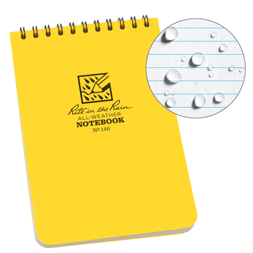 Carnet de notes de poche &agrave; spirale, Couverture souple, Jaune, 100 Pages, 4" , 6"  We Share Industrial Supply