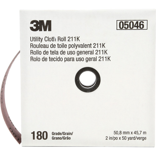 Utility Roll 211K, Aluminum Oxide, 2" W x 150' L, 180 Grit We Share Industrial Supply