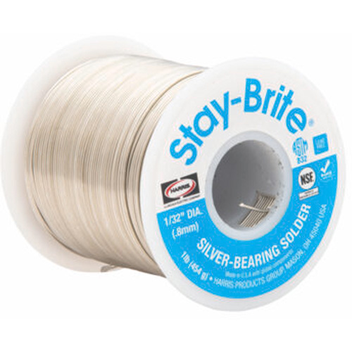 Stay-Brite&reg; Solders, Lead-Free, 96% Tin 4% Silver, Solid Core, 0.125" Dia. We Share Industrial Supply
