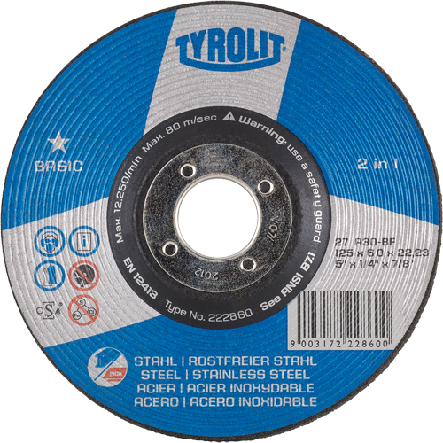 Meule de base 2 en 1, 4-1/2" x 1/4", Arbre 7/8", Type 27 We Share Industrial Supply