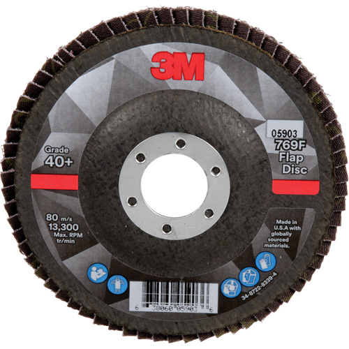 769F Quick Change Flap Disc, 4-1/2" x 7/8", Type 27, 40+ Grit, Ceramic We Share Industrial Supply