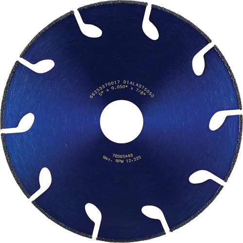 Dialast RightCut Cut-Off Wheel, 5" x 0.05", 7/8" Arbor, Type 01/41, Diamond, 12225 RPM We Share Industrial Supply