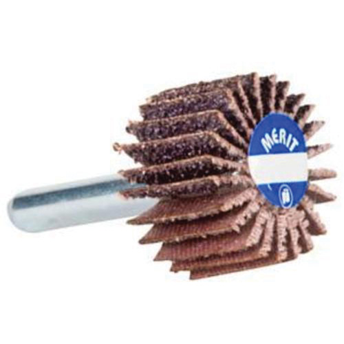 Mini Flap Wheel, Aluminum Oxide, 80 Grit, 1-1/2" x 1-1/2" x 1/4" We Share Industrial Supply