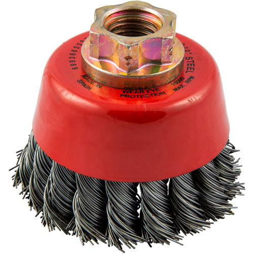 Brosse-boisseau &agrave; fils nou&eacute;s, 2-3/4" dia. x 5/8"-11 arbre We Share Industrial Supply