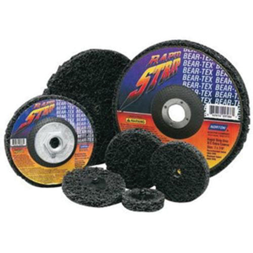 Disque &agrave; moyeu d&eacute;port&eacute; non tiss&eacute; pour d&eacute;capage rapide Bear-Tex, 4-1/2" dia., Grain Extra grossier, Carbure de silicium We Share Industrial Supply