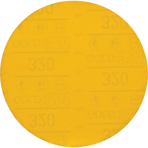 Disque abrasif dor&eacute; Hookit, dia 6", Grain 320, Oxyde d'aluminium, Poids C We Share Industrial Supply