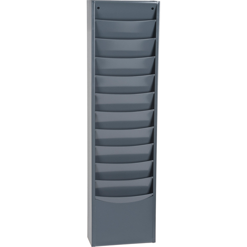 Literature Storage Racks, Stationary, 11 Slots, Steel, 9-3/4" W x 4-1/8" D x 36" H We Share Industrial Supply
