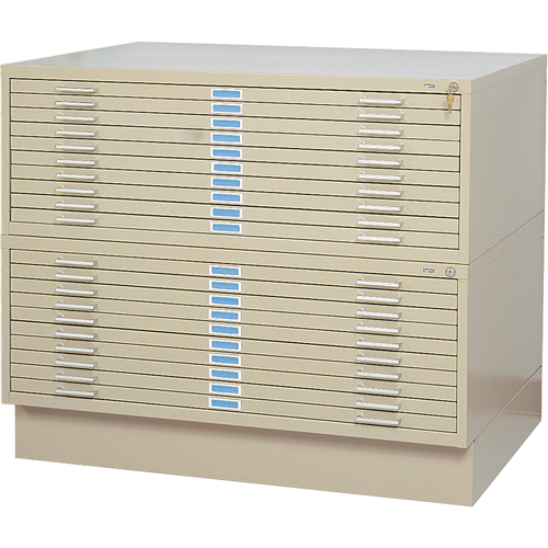 Classeurs en acier pour plans, 10 Tiroirs, 46-3/8" la x 35-3/8" p x 16-1/2" h We Share Industrial Supply