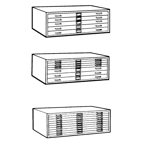 Classeurs en acier pour plans, 5 Tiroirs, 40-3/8" la x 29-3/8" p x 16-1/2" h We Share Industrial Supply