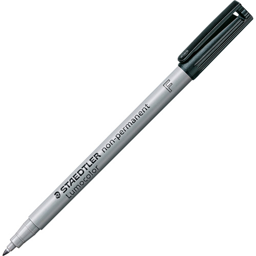 Lumocolor&reg; Non Permanent Fine Tip Black Marker, Black, Fine Tip We Share Industrial Supply
