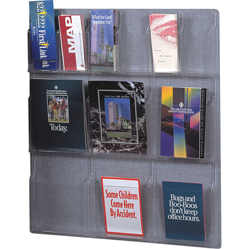 Pr&eacute;sentoirs, Mural, 6 fentes, Plastique, 30" la x 34-3/4" p x 34-3/4" h We Share Industrial Supply