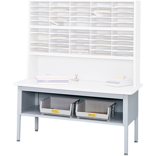 E-z Sort&reg; Mailroom Furniture-sorting Tables With Shelf-base Table With Shelf, 60" W x 28" D x 36" H, Laminate We Share Industrial Supply