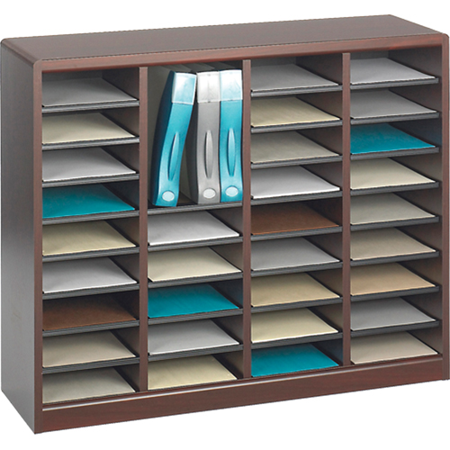 Casier &agrave; compartiments E-Z Stor pour documentation, Stationnaire, 36 fentes, Bois, 40" la x 3/4" p x 32-1/2" h We Share Industrial Supply
