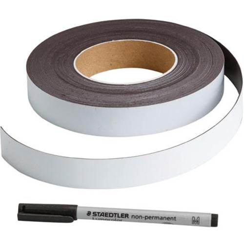 Write-On Magnetic Label, Magnetic, 600" L x 1" W We Share Industrial Supply