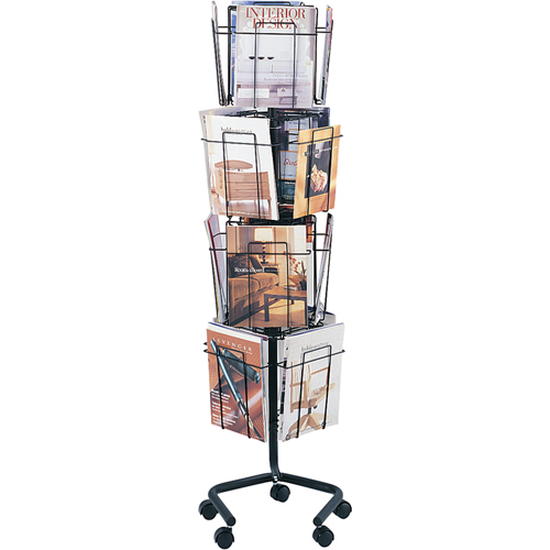 Pr&eacute;sentoirs pivotants pour documentation, Rotatif, 16 fentes, Fil m&eacute;tallique, 15" la x 15" p x 60" h We Share Industrial Supply