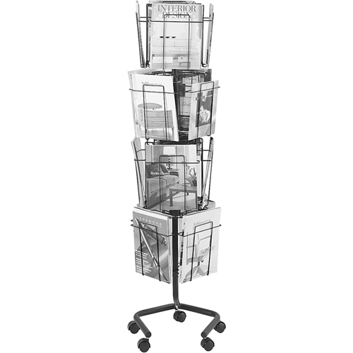 Pr&eacute;sentoirs pivotants pour documentation, Rotatif, 16 fentes, Fil m&eacute;tallique, 15" la x 15" p x 60" h We Share Industrial Supply
