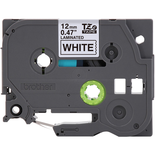 Cartouches de ruban Tze, 12 mm x 26-1/4', Noir sur blanc We Share Industrial Supply
