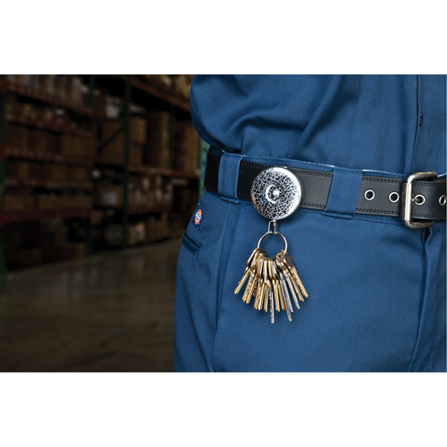 D&eacute;rouleurs autor&eacute;tractables originaux #485-HDK, Chrome, C&acirc;ble 48", Fixation Agrafe de ceinture We Share Industrial Supply