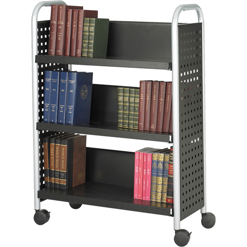Chariots pour livres Scoot, 200 lb Capacit&eacute;, Noir, 14-1/4" p x 33" la x 44-1/4" h, Acier We Share Industrial Supply