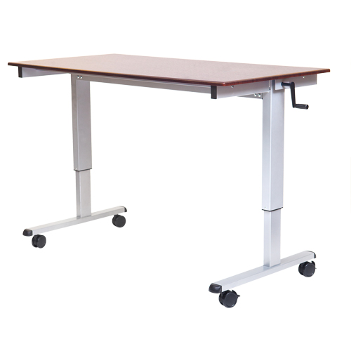 Postes de travail ajustables pour travail assis et debout , , 48-1/2" h x 48" la x 32-1/2" p, Noyer We Share Industrial Supply