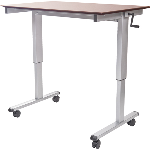 Postes de travail ajustables pour travail assis et debout , , 48-1/2" h x 59" la x 29-1/2" p, Noyer We Share Industrial Supply