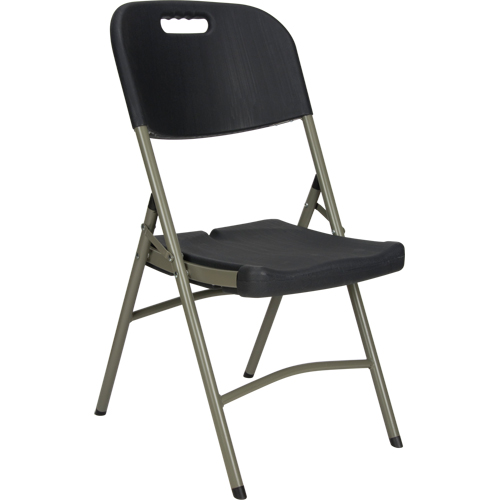Folding Chair, Polyethylene, Black, 350 lbs. Weight Capacity We Share Industrial Supply