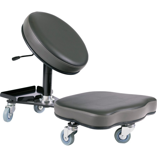 Chaise ergonomique Flex, Vinyle, Noir/gris We Share Industrial Supply