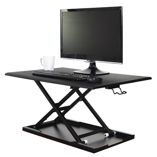 Bureau ajustable pour travail assis et debout, Mod&egrave;le de bureau, 15-3/4" h x 31-1/2" la x 22-1/2" p, Noir We Share Industrial Supply